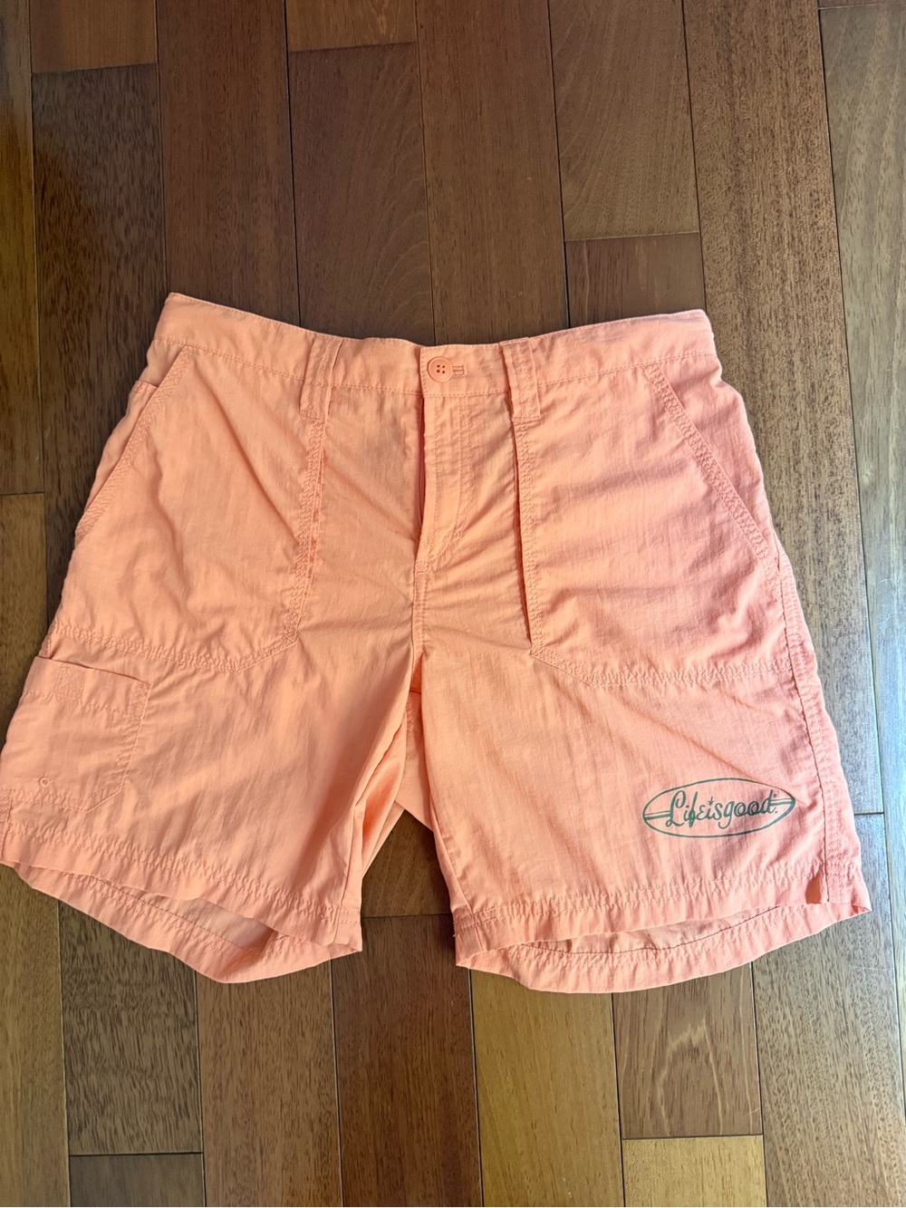 Life Is Good Peach/Coral Women's Casual Bermuda Shorts